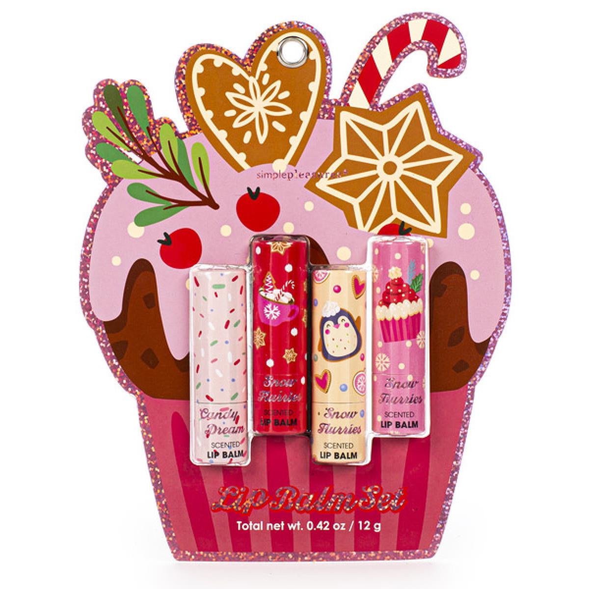 Novogodišnji set četiri balzama za usne CUPCAKE 