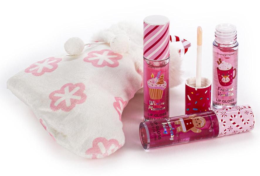 Novogodišnji poklon set tri sjaja za usne u ČARAPICI 