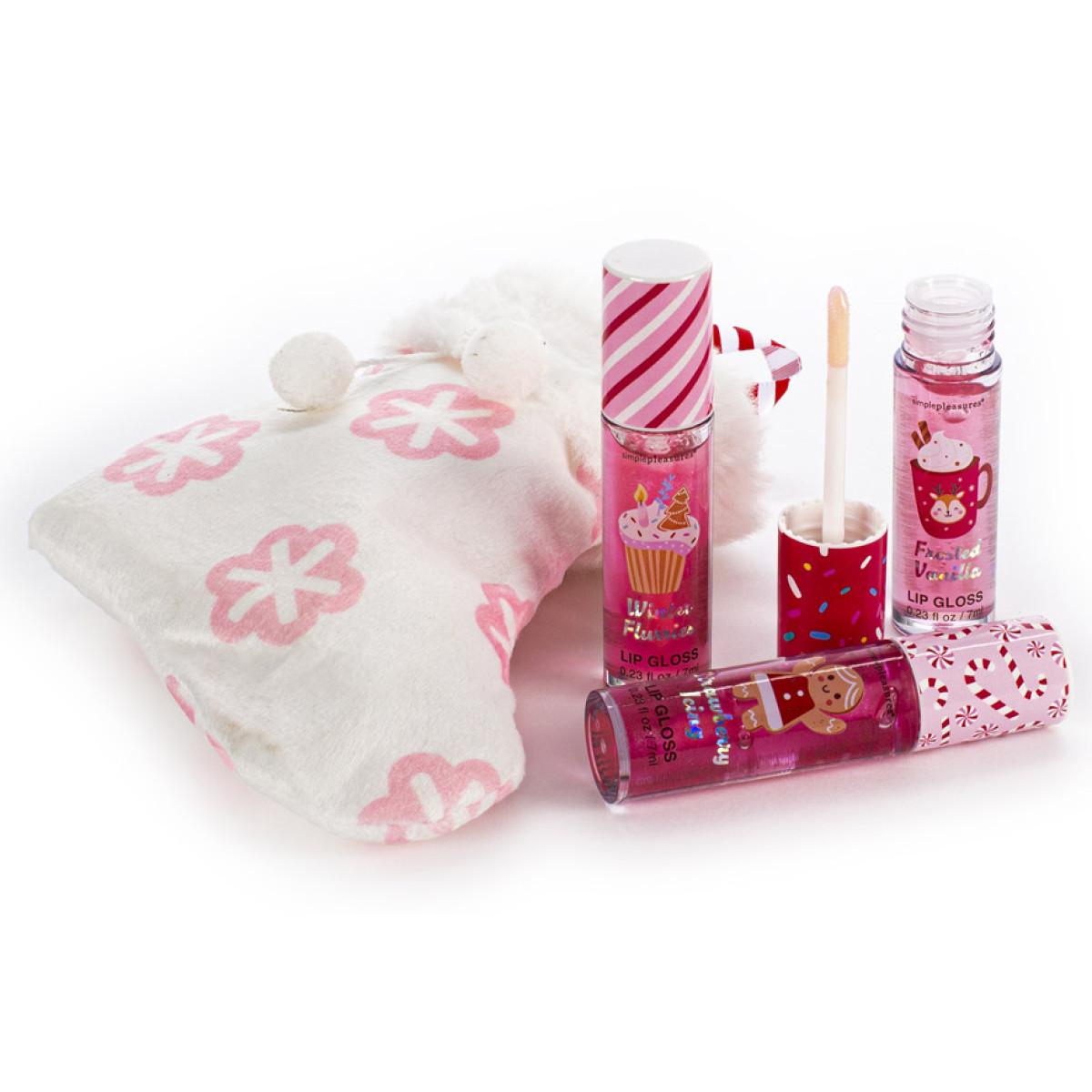 Novogodišnji poklon set tri sjaja za usne u ČARAPICI 