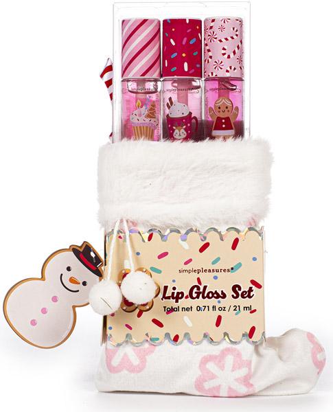 Novogodišnji poklon set tri sjaja za usne u ČARAPICI 