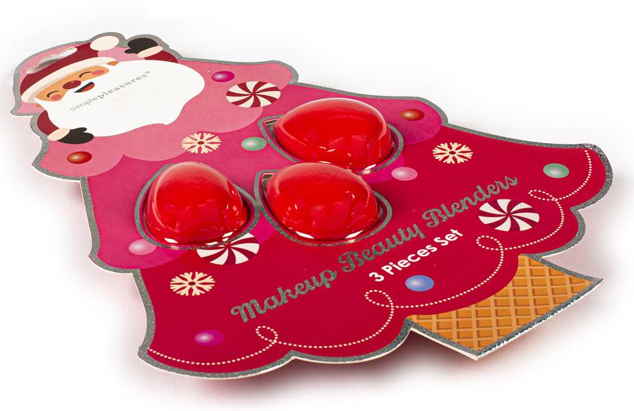 Novogodišnji set tri sunđera za šminku DEDA MRAZ 