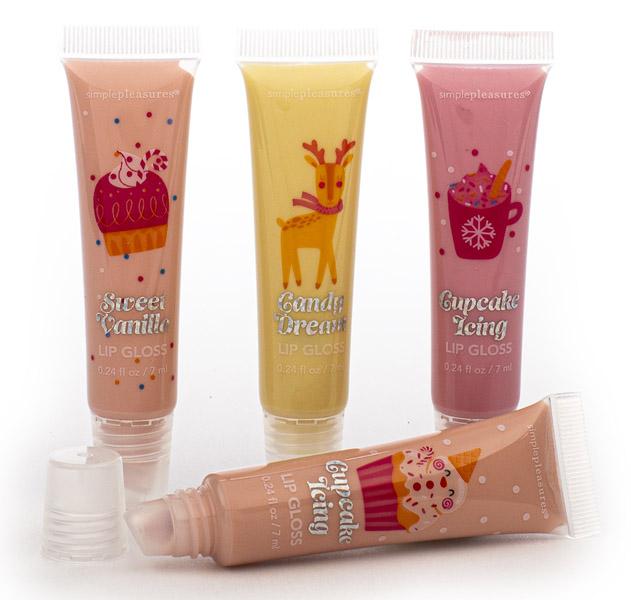 Novogodišnji set četiri sjaja za usne 