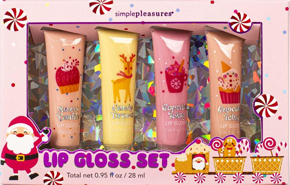 Novogodišnji set četiri sjaja za usne 