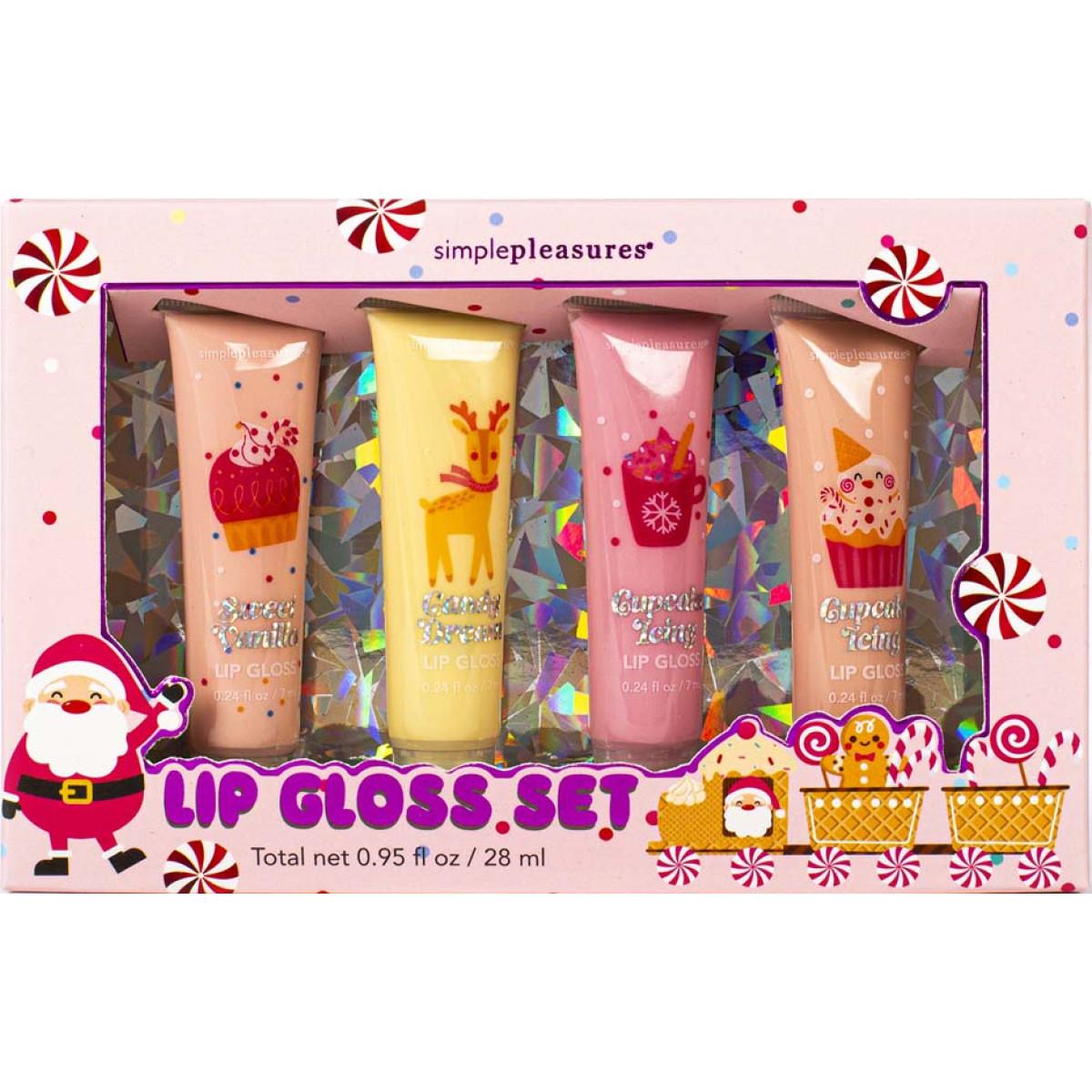 Novogodišnji set četiri sjaja za usne 