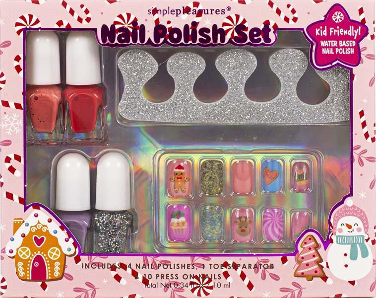 Novogodišnji set četiri laka za nokte + separator 