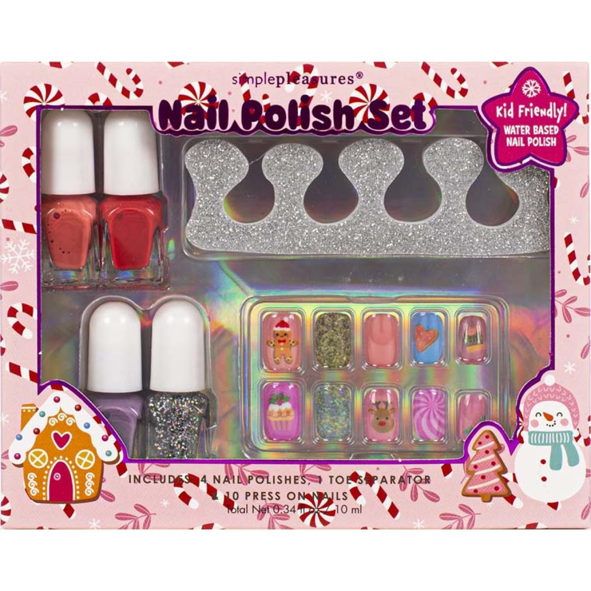 Novogodišnji set četiri laka za nokte + separator 