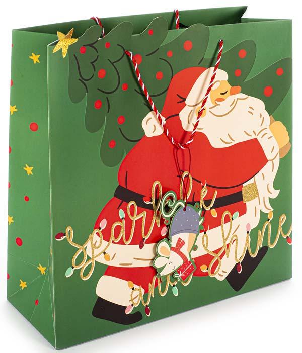 Novogodišnja ukrasna kesa DEDA MRAZ I JELKA 