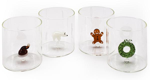 Set četiri novogodišnje čaše SREĆAN BOŽIĆ 