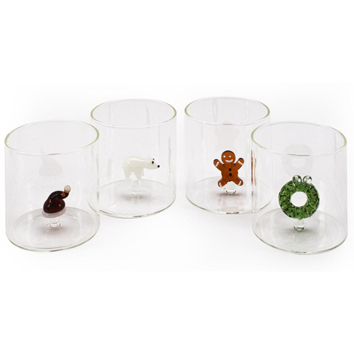 Set četiri novogodišnje čaše SREĆAN BOŽIĆ 