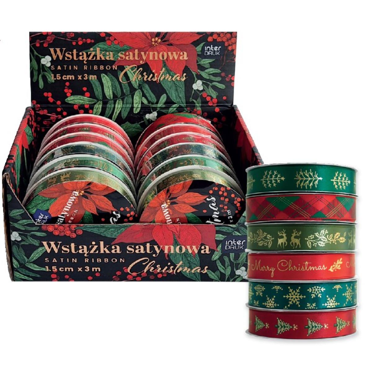 Novogodišnja ukrasna satenska traka 3m 