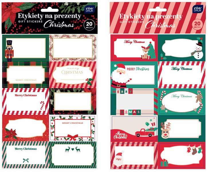 Novogodišnje samolepljive etikete za obeležavanje poklona 