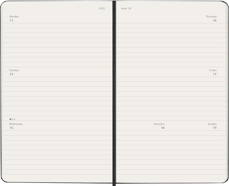 MOLESKINE Nedeljni planer TP CRNI 13 x 21 cm 
