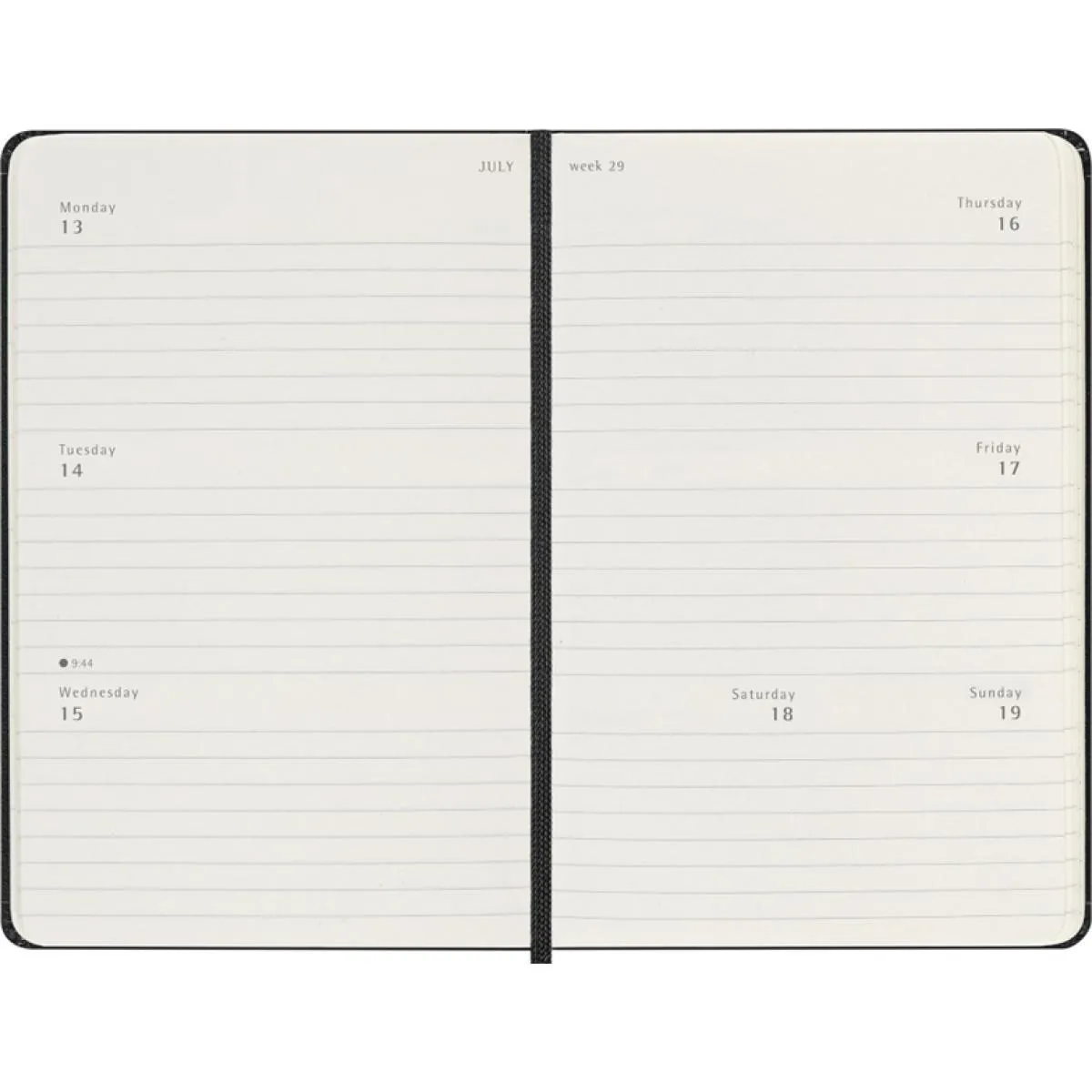 MOLESKINE Nedeljni planer TP CRNI 9 x 14 cm 