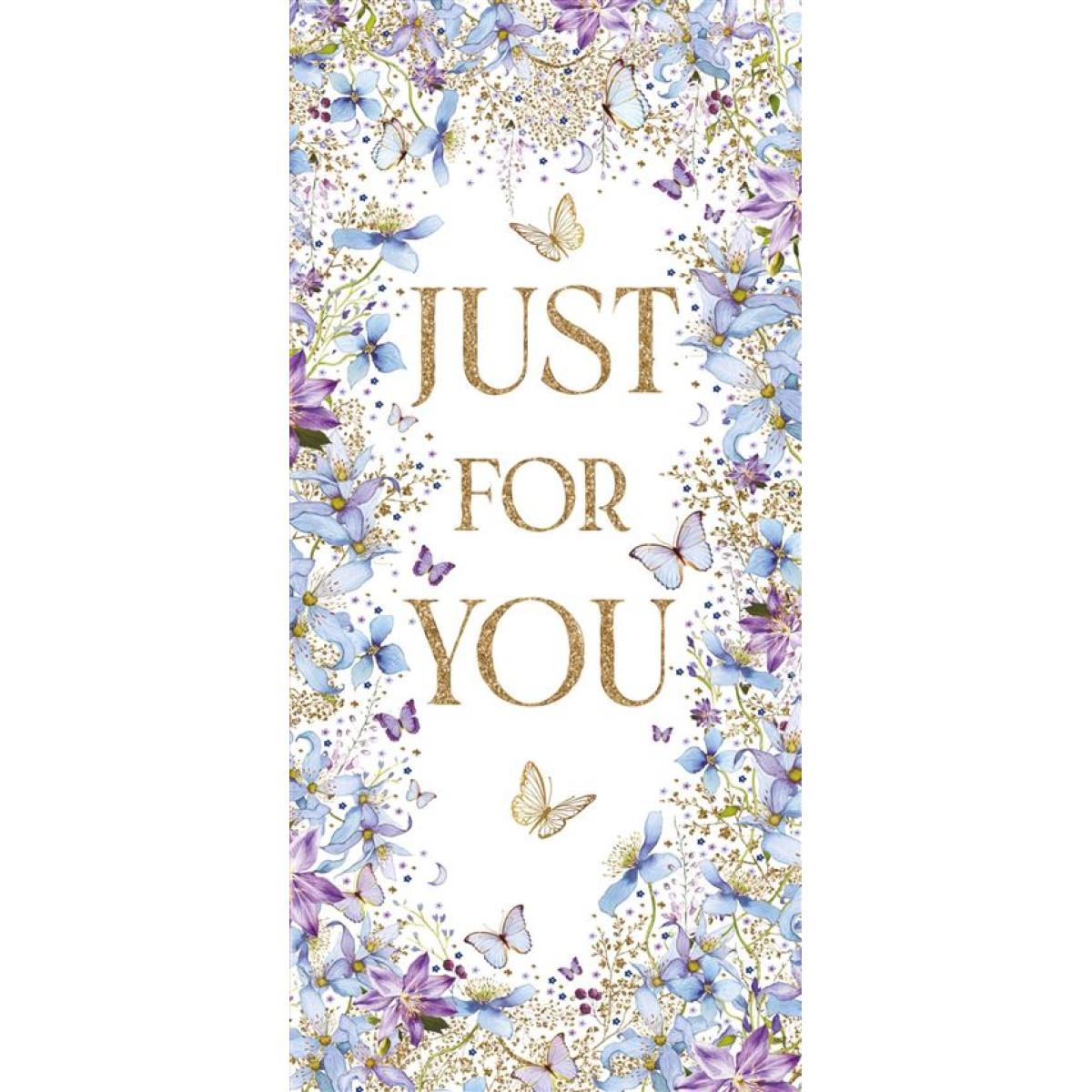 Čestika i koverta za novac BLUE BUTTERFLIES 9.5 x 19.5 cm 