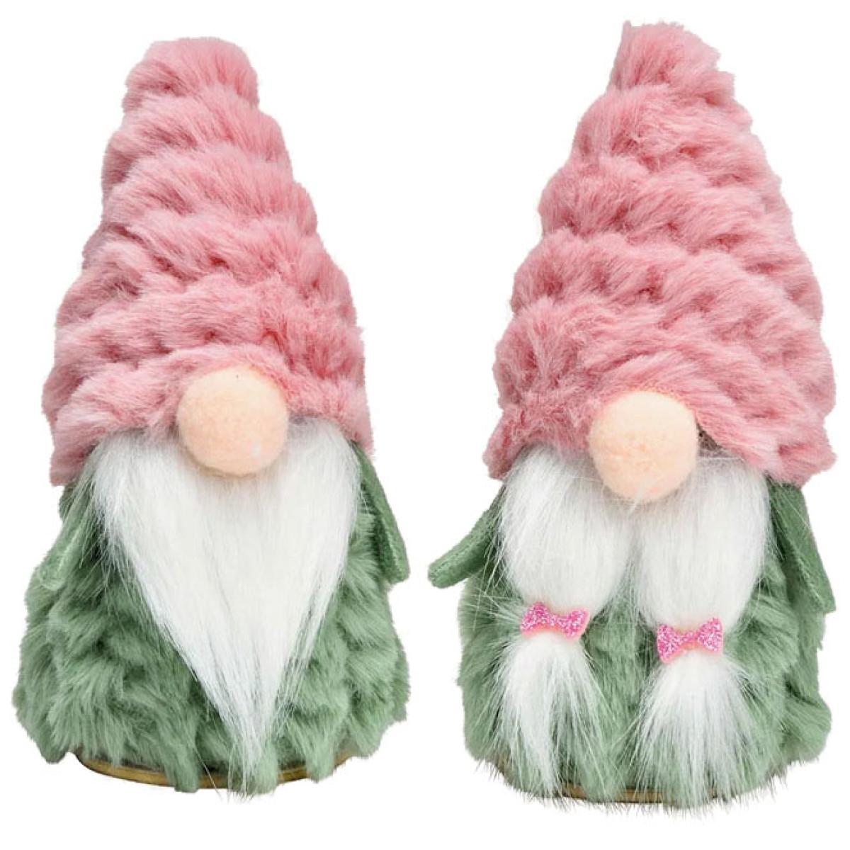 Novogodišnja figura PATULJAK ROZE KAPICOM 13cm (Više vrsta) 