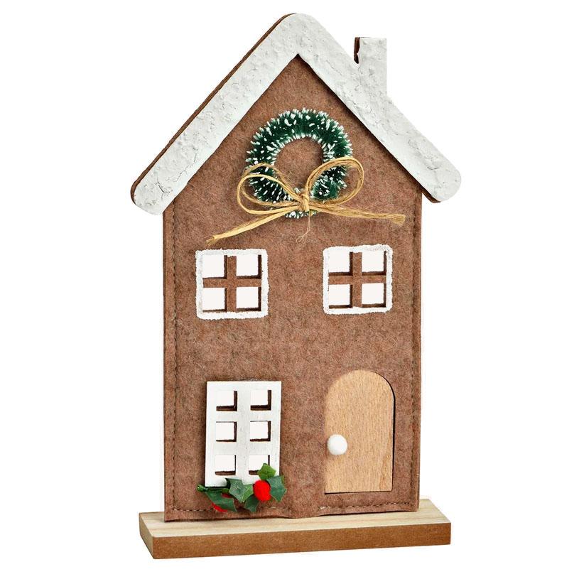 Novogodišnji ukras DRVENA KUĆICA 21cm 