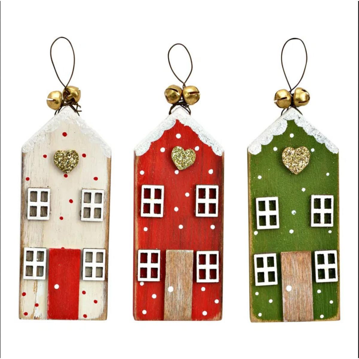 Novogodišnji ukras KUĆICA SA PRAPORCIMA (Više vrsta) 