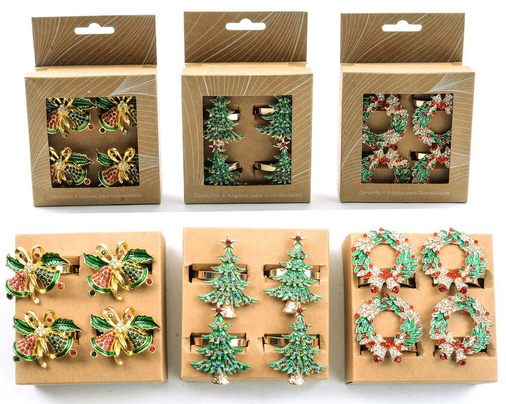 Prsten za salvete NOVA GODINA, 4 kom (Više vrsta) 