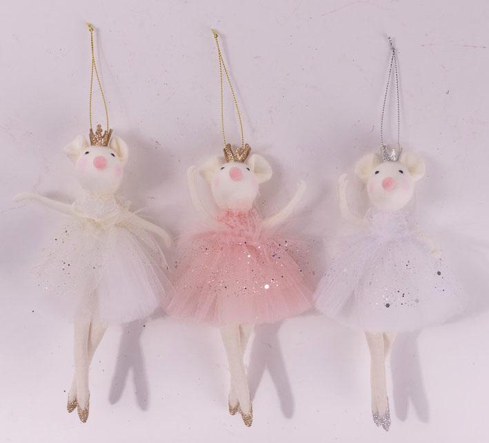 Novogodišnji ukras MIŠICA BALERINA 19cm (Više vrsta) 