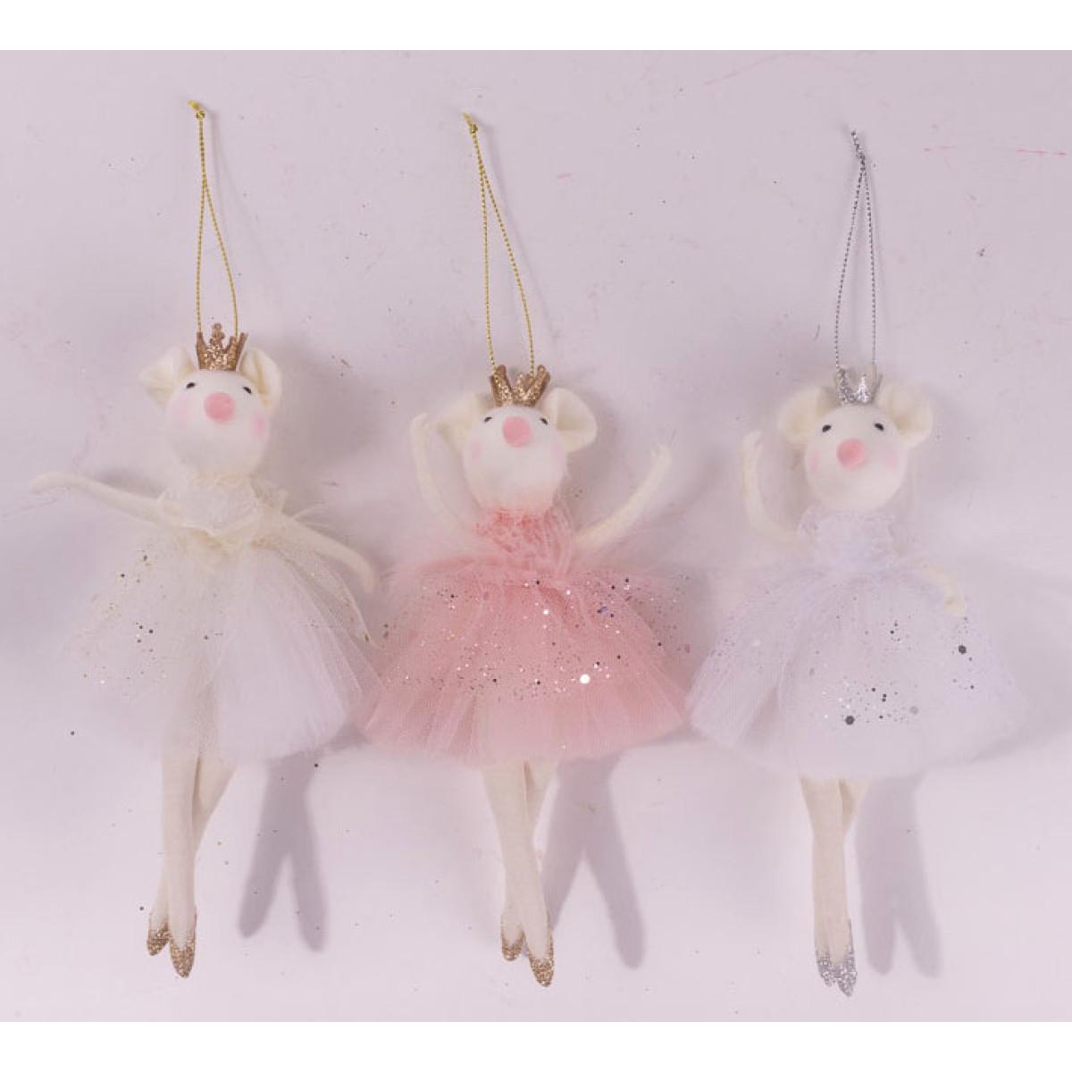 Novogodišnji ukras MIŠICA BALERINA 19cm (Više vrsta) 