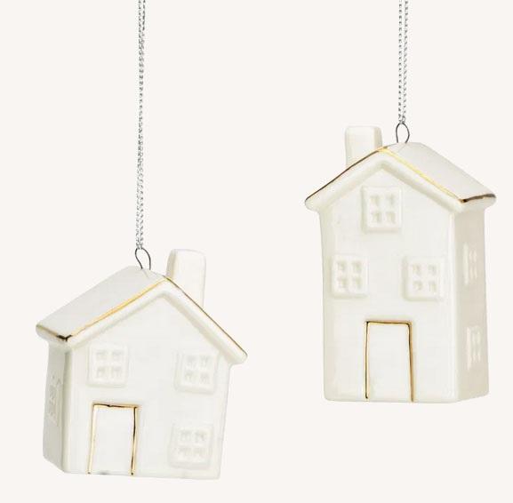 Novogodišnji ukras  KUĆICA OD PORCELANA 