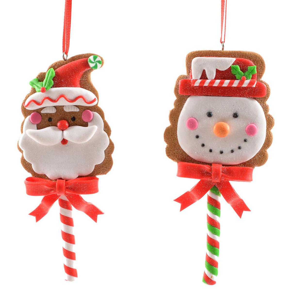 Novogodišnji ukras, lizalica SNEŠKO/DEDA MRAZ 6x13cm (Više vrsta) 