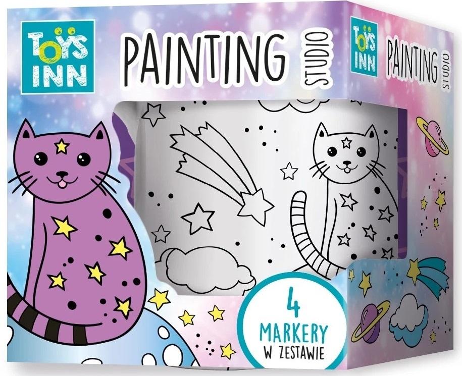 Kreativni set ŠOLJA ZA BOJENJE + 4 MARKERA - MAČKA 