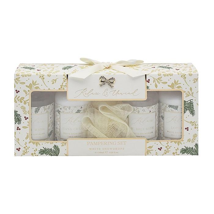 Kozmetički poklon set MADELAINE Visibaba (tečni sapun, losion za telo, kupka, krema za ruke) 