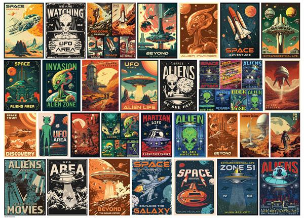 Puzzle VINTAGE ALIEN POSTERS 1000kom 