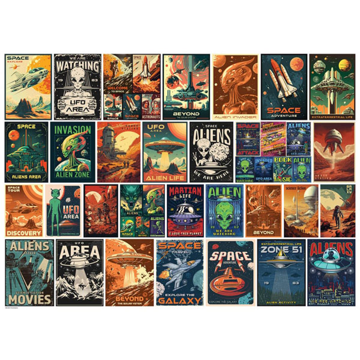 Puzzle VINTAGE ALIEN POSTERS 1000kom 