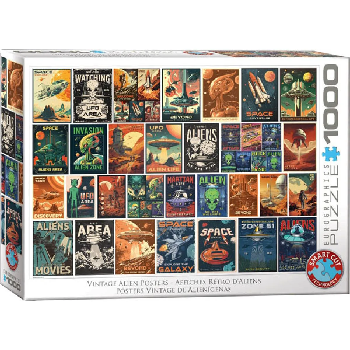 Puzzle VINTAGE ALIEN POSTERS 1000kom 