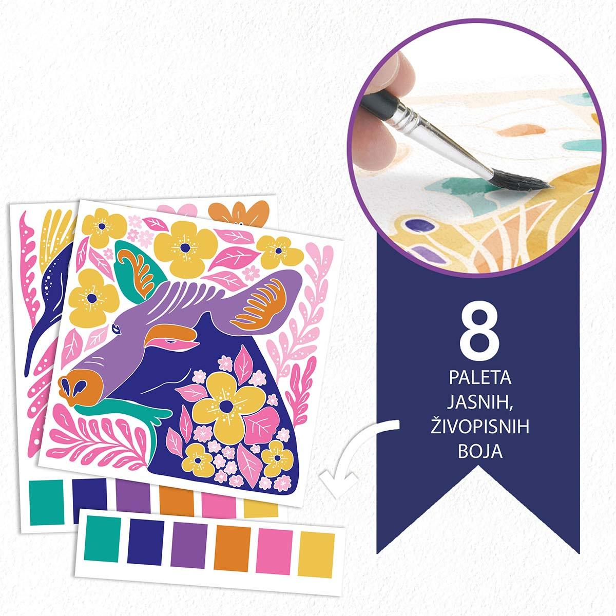 MAGIČNA AKVAREL BOJANKA: VELIČANSTVENE ŽIVOTINJE 