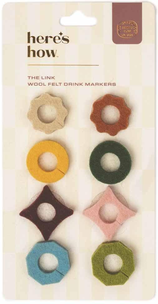 Obeleživači za piće THE LINK FELT DRINK TAGS 