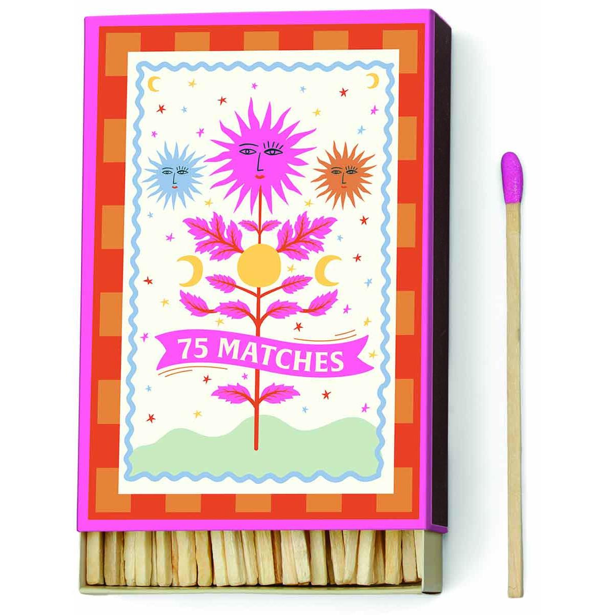 Kutija sa šibicama roze vrha SUN 9,5cm 