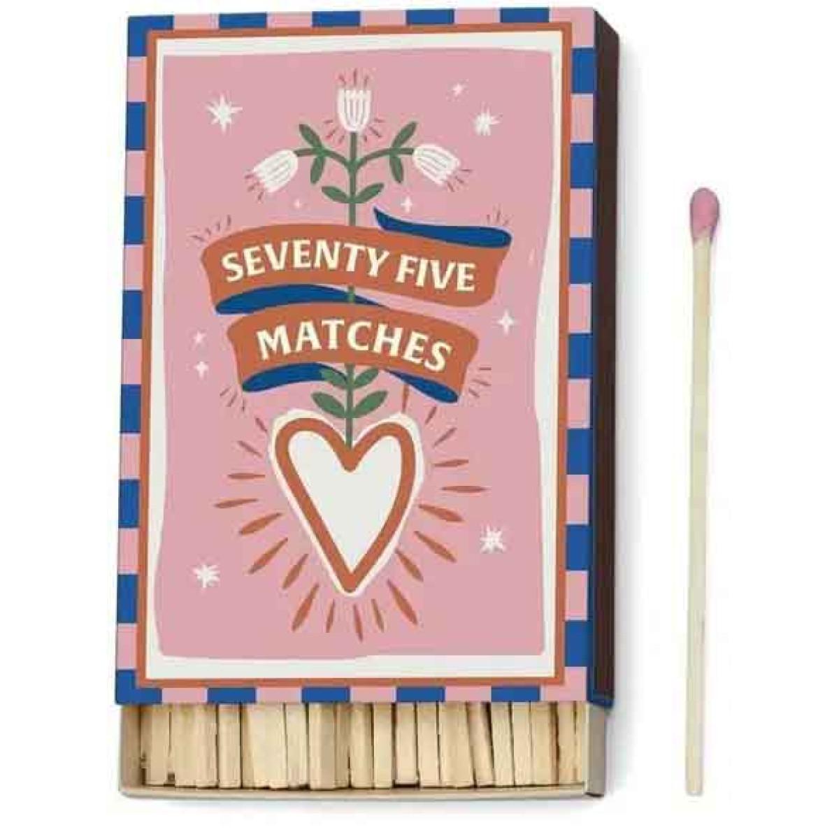 Kutija sa šibicama roze vrha HEARTS 9,5cm 