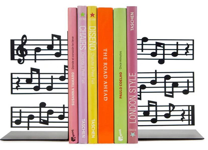 Držač za knjige MUZIKA crni 