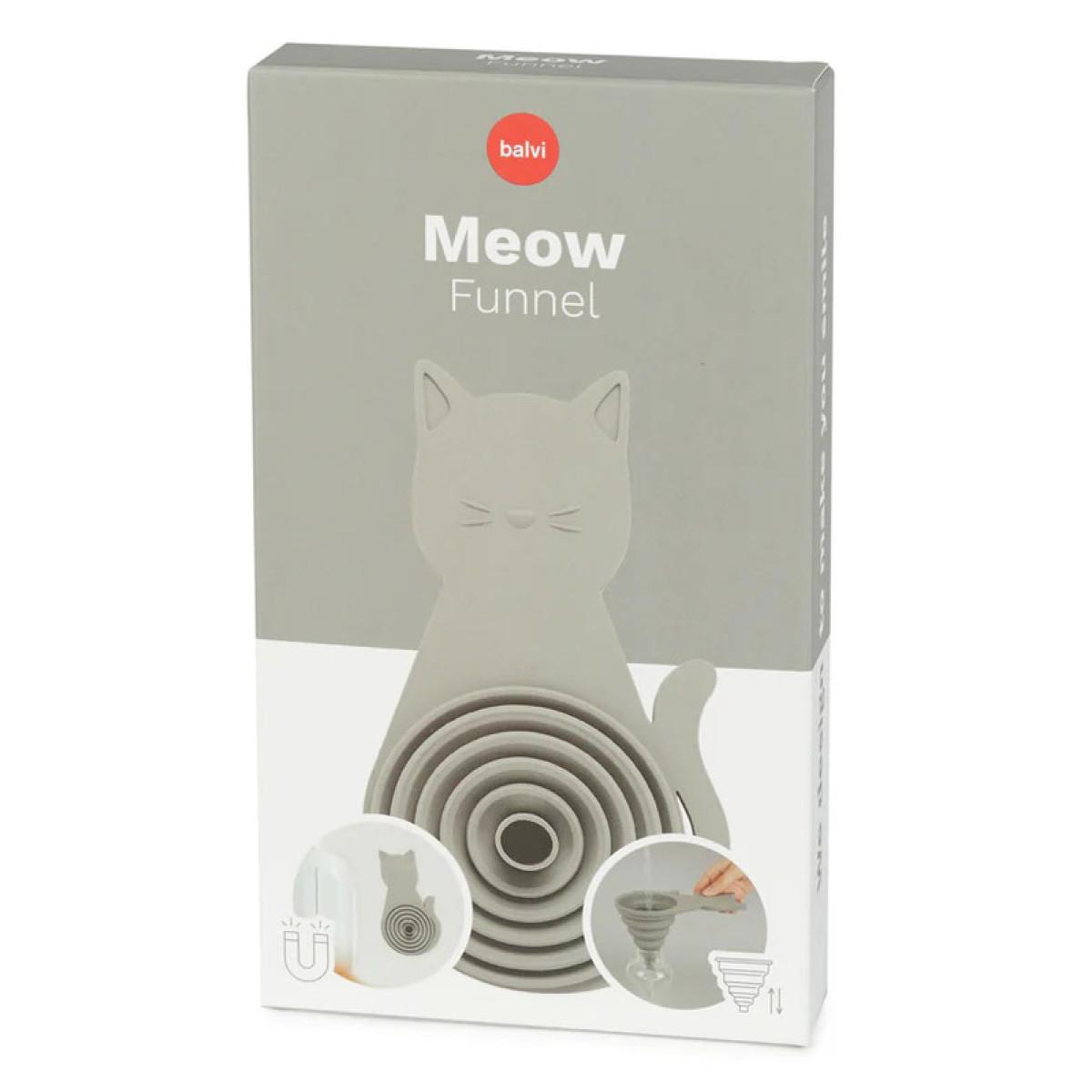 Sklopivi silikonski levak sa magnetom MEOW - GRAY 