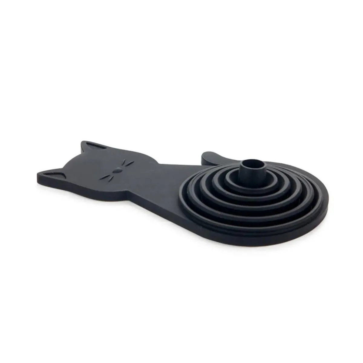 Sklopivi silikonski levak sa magnetom MEOW - BLACK 