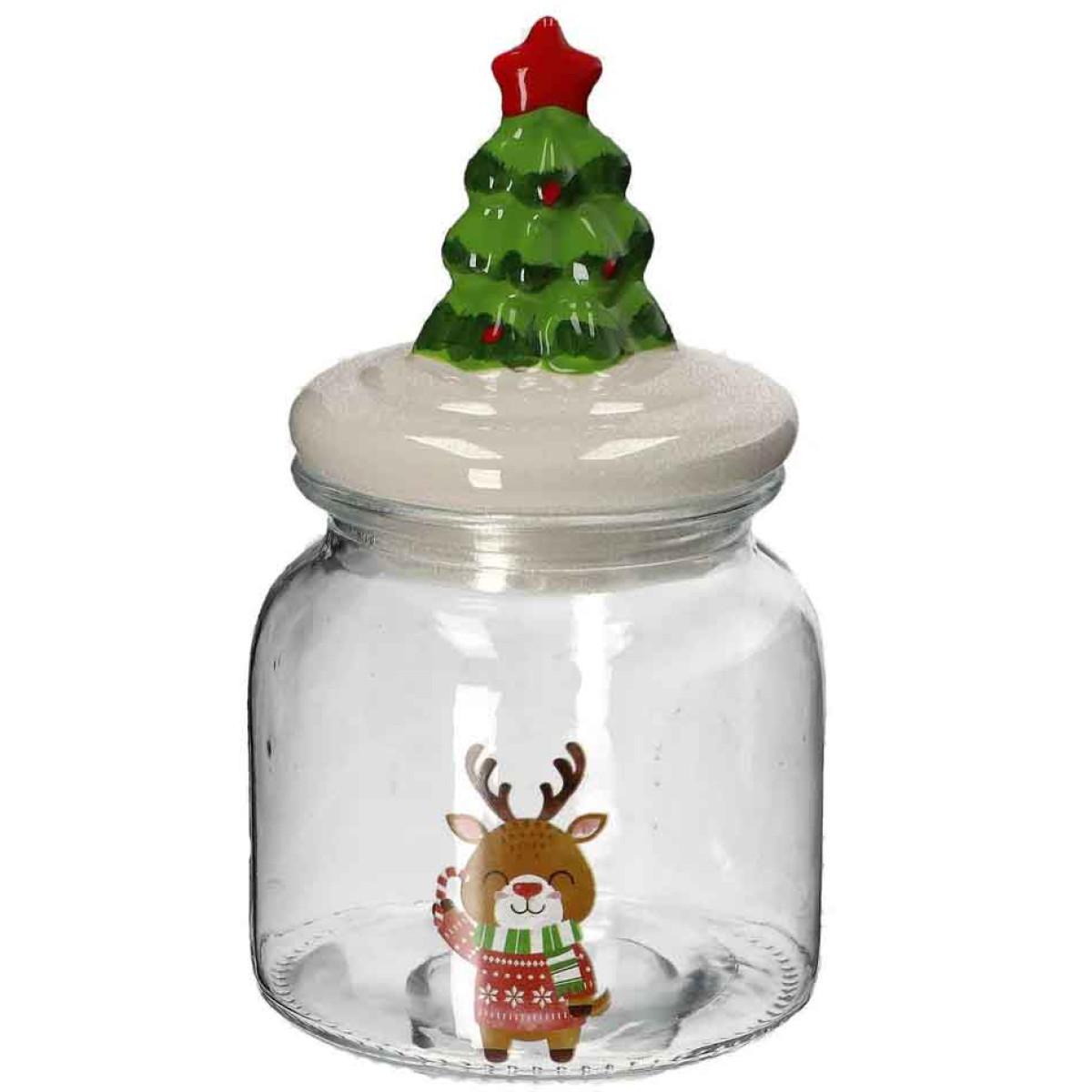 Staklena tegla NOVA GODINA 11x19cm 