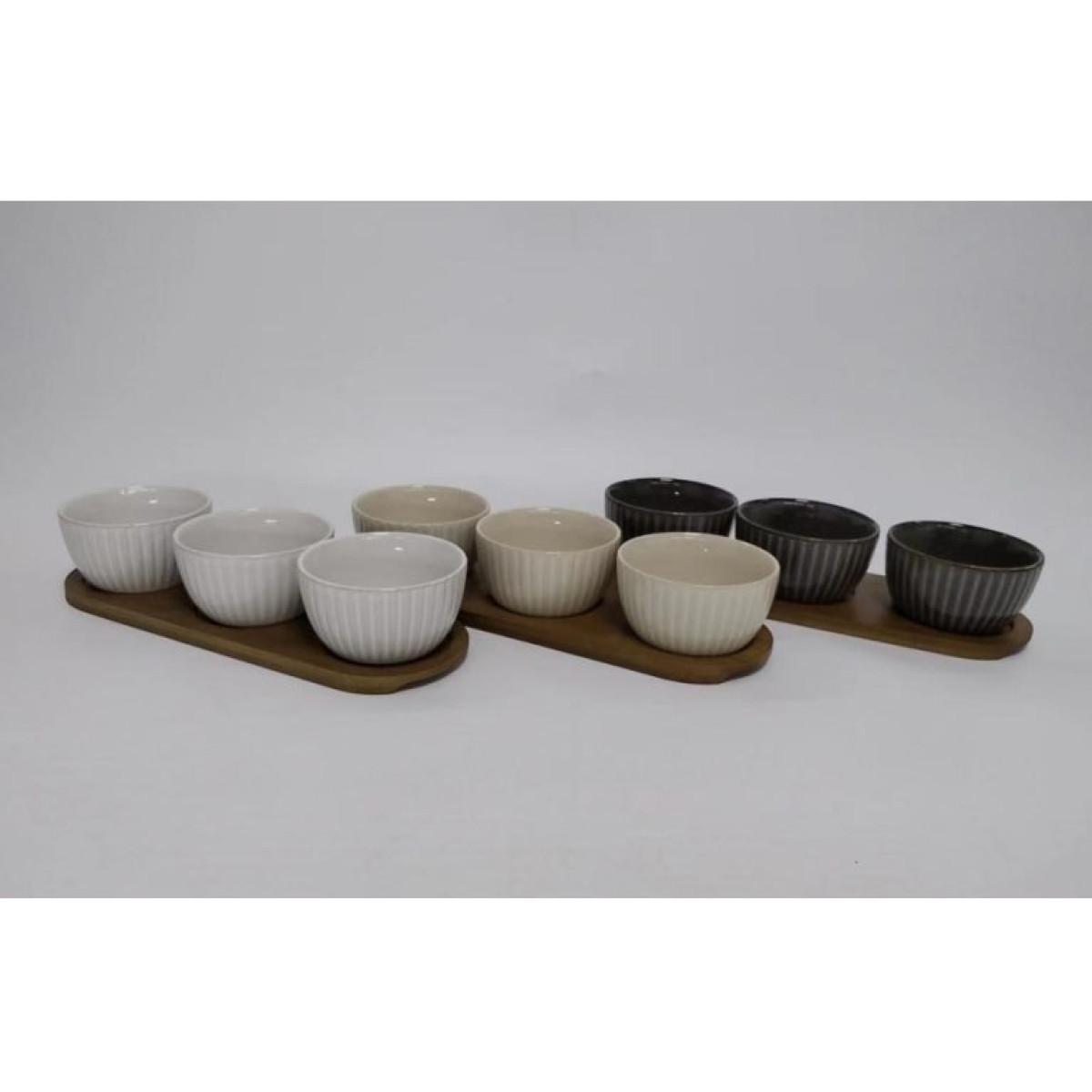 Set sa tri činije i poslužavnikom BAMBOO (Više vrsta) 