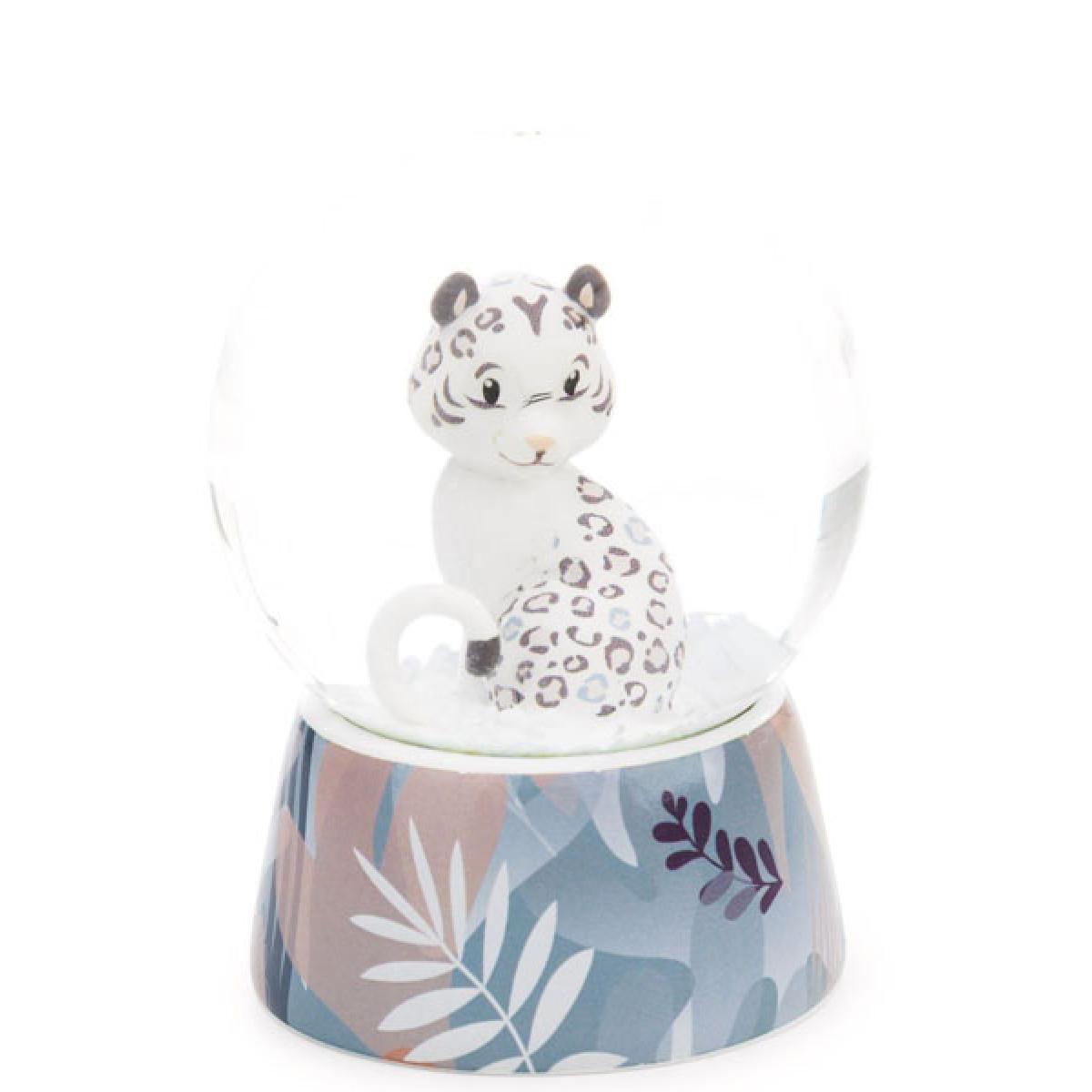 Staklena kugla SNEŽNI LEOPARD 6,5cm 