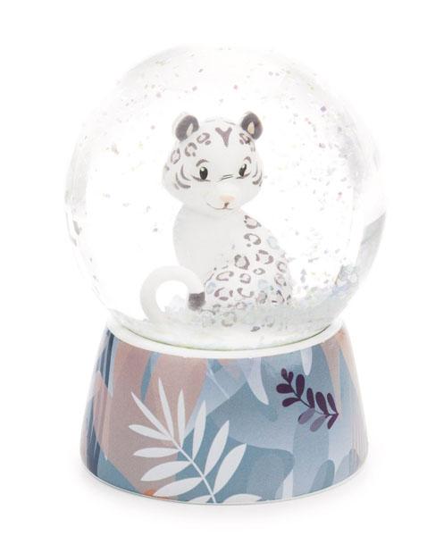 Staklena kugla SNEŽNI LEOPARD 6,5cm 