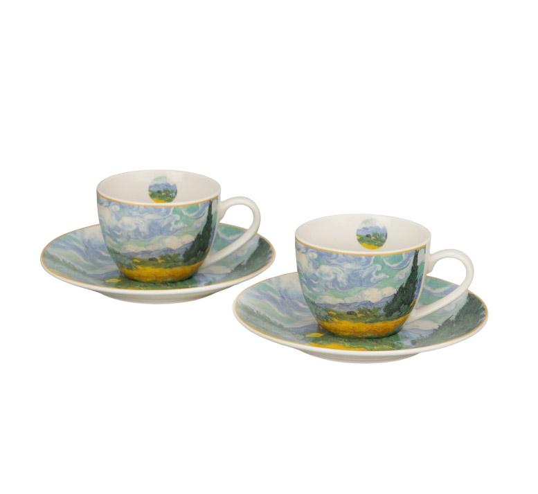 Dve šolje za espresso VAN GOGH - WHEAT FIELD 110 ml 