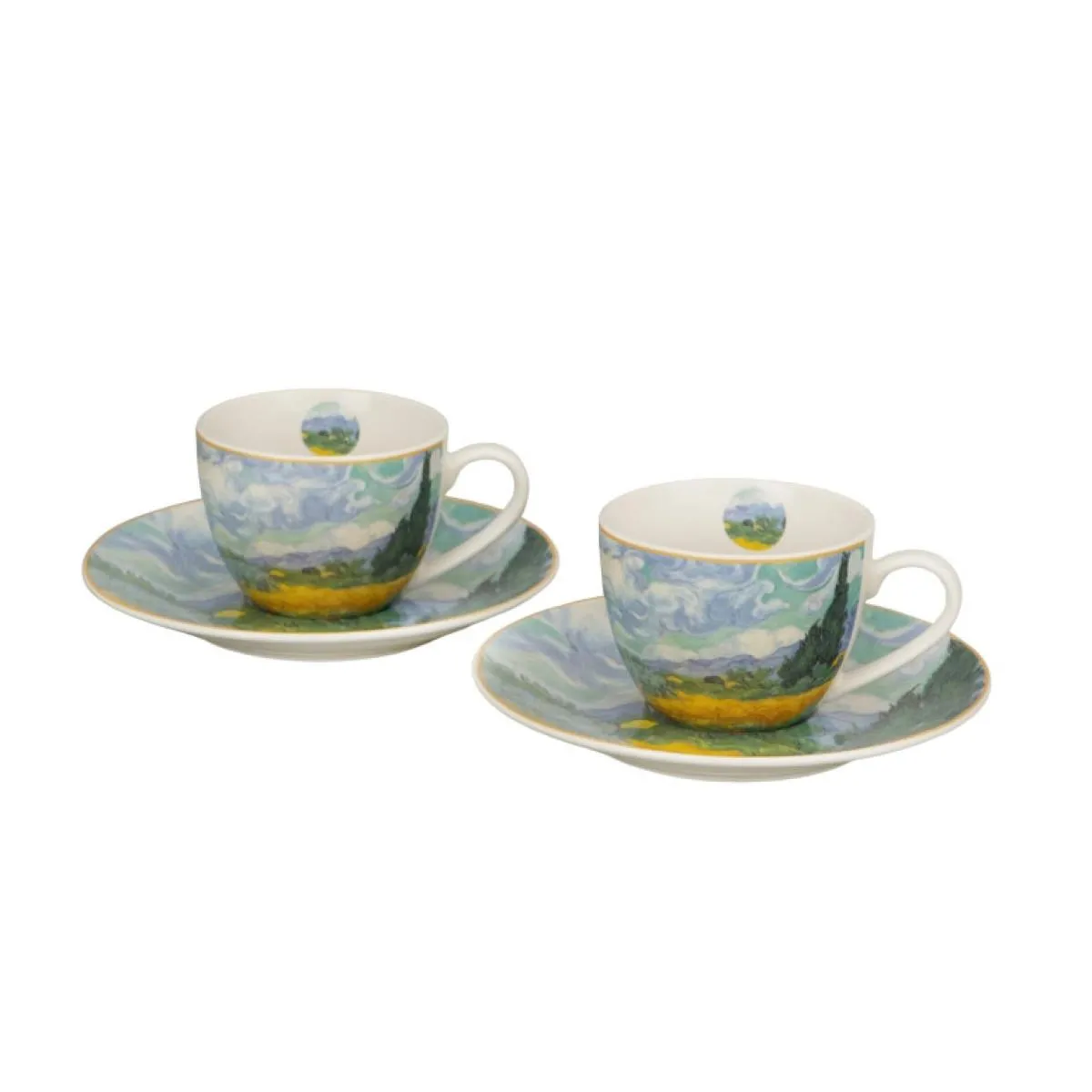 Dve šolje za espresso VAN GOGH - WHEAT FIELD 110 ml 