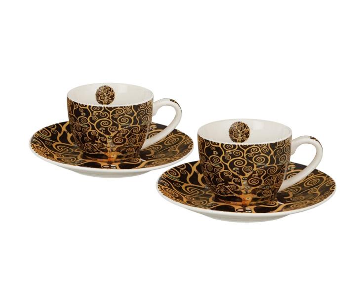 Dve šolje za espresso KLIMT - TREE OF LIFE 110 ml 