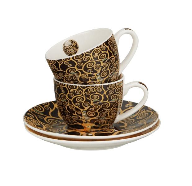 Dve šolje za espresso KLIMT - TREE OF LIFE 110 ml 