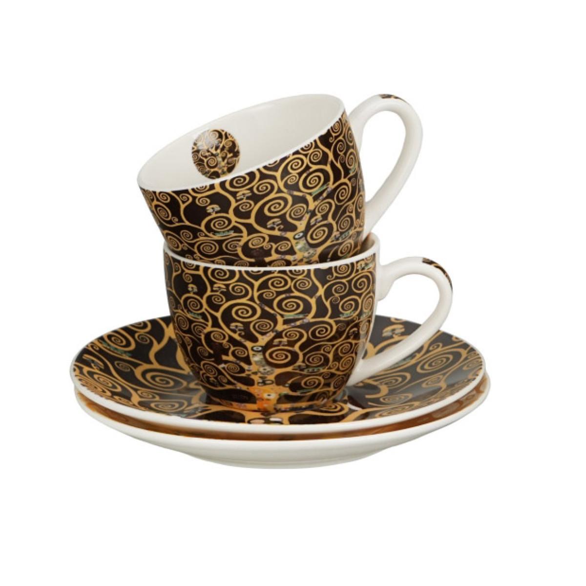 Dve šolje za espresso KLIMT - TREE OF LIFE 110 ml 