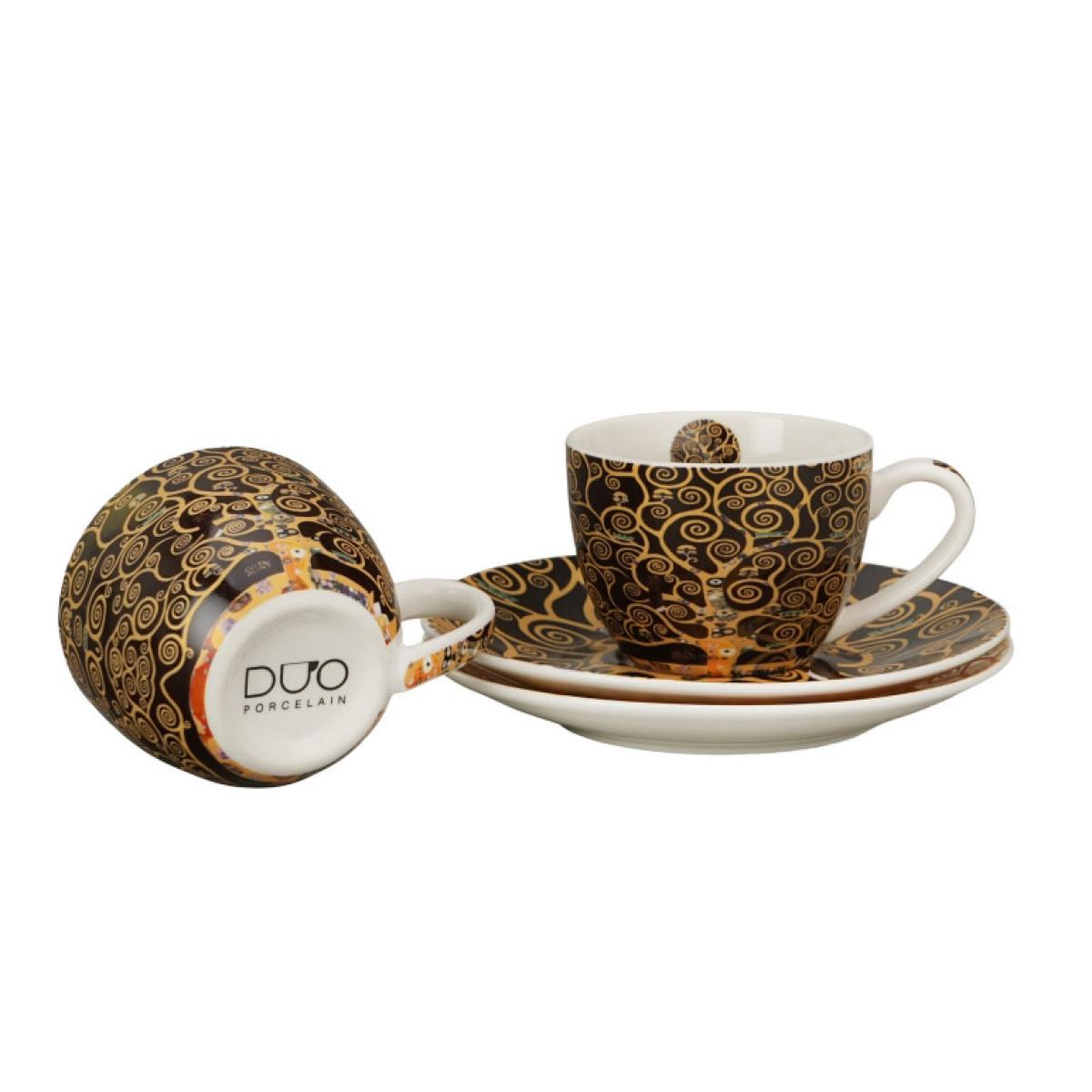 Dve šolje za espresso KLIMT - TREE OF LIFE 110 ml 
