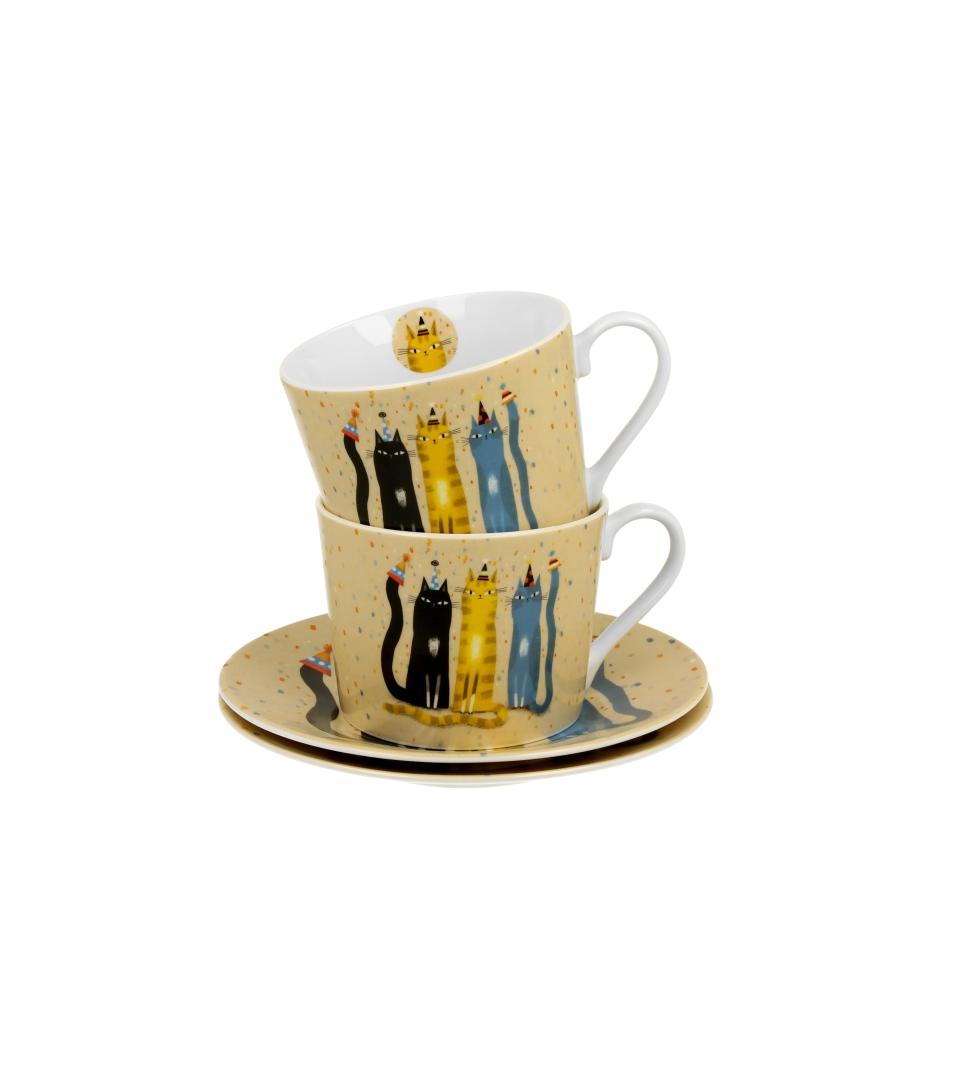Dve šoljice sa tanjirićima CAT’S WORLD - HEARTS 230 ml 