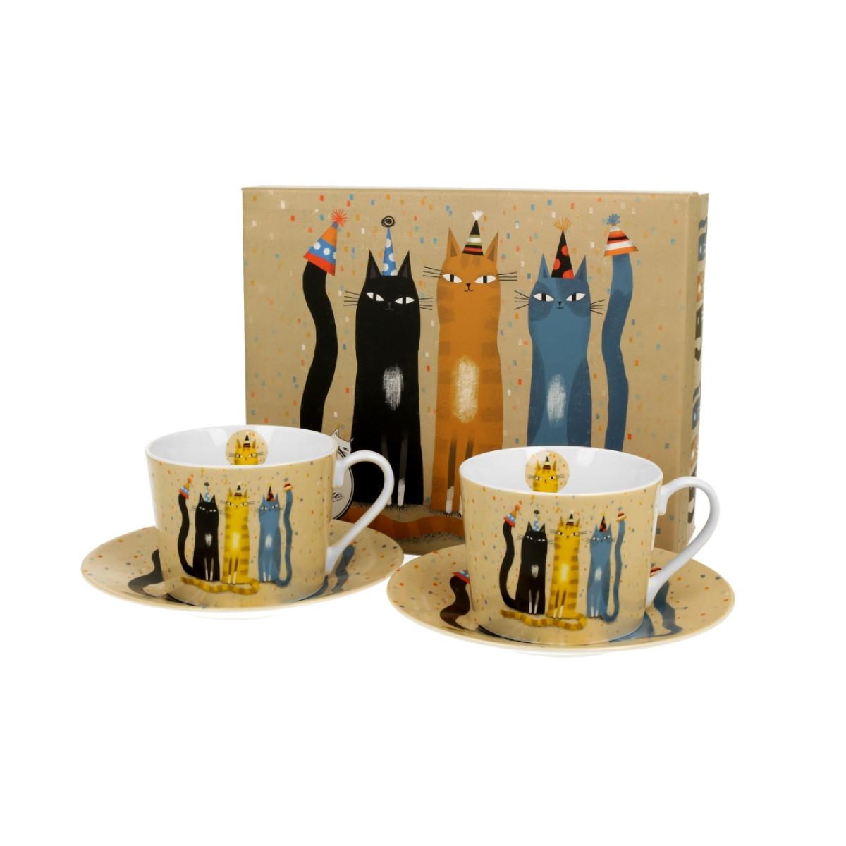 Dve šoljice sa tanjirićima CAT’S WORLD - HEARTS 230 ml 